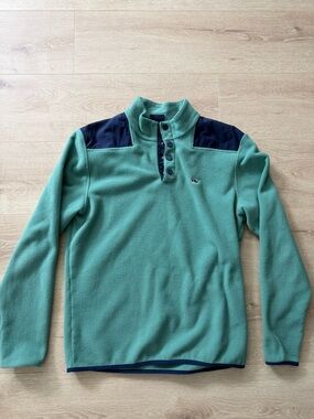 Men’s vineyard vines green fleece quarter zip small